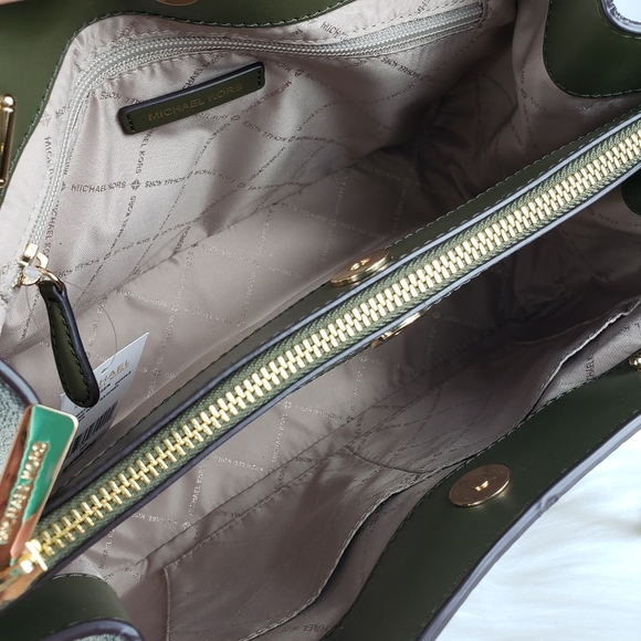 NWT Michael Kors LG Teagen satchel duffle green MK - Picture 9 of 10